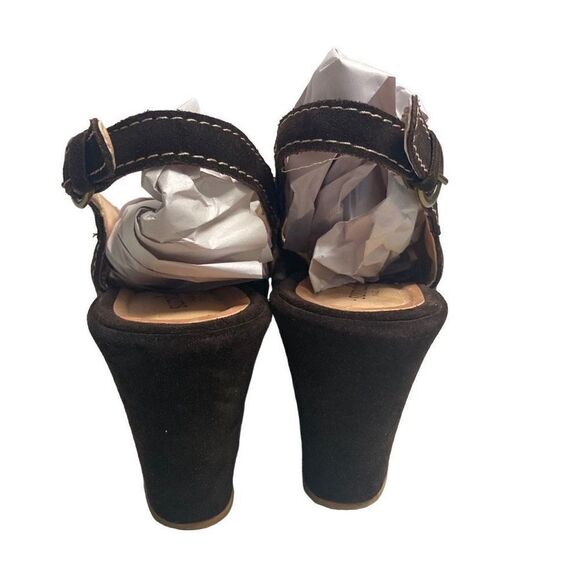 SUNDANCE Women’s Peep Toe Platform Wedge Sandal Suede Size 6.5/37 - Picture 2 of 10